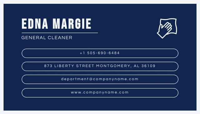 Navy And White Modern Cleaning Solution Business Card - Page 2