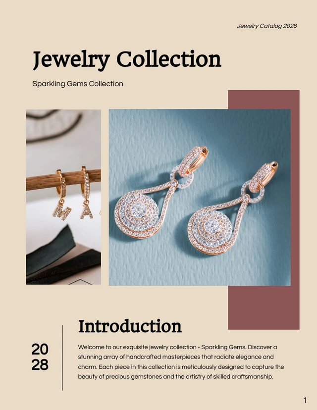 Cream and Maroon Simple Jewellery Catalogs - Page 1