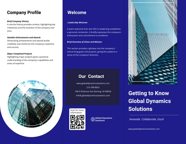 Purple Simple Corporate Tri-fold Dynamics Solutions Brochure - Page 1