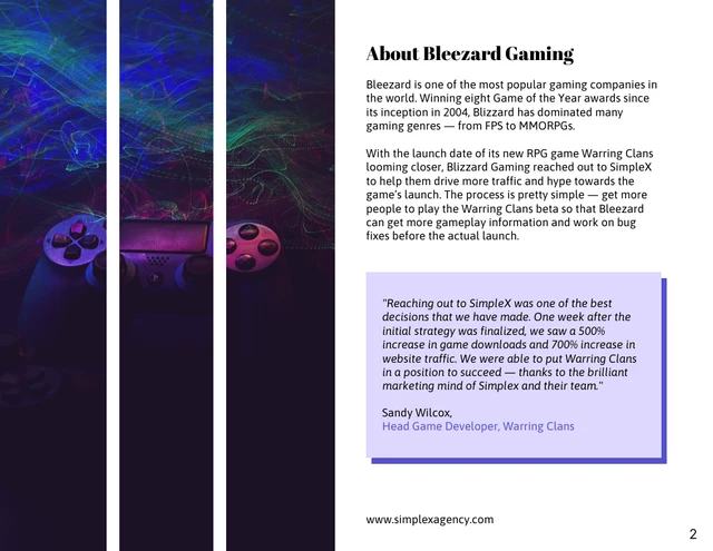 Modern Video GameMarketing Case Study Template - Page 2
