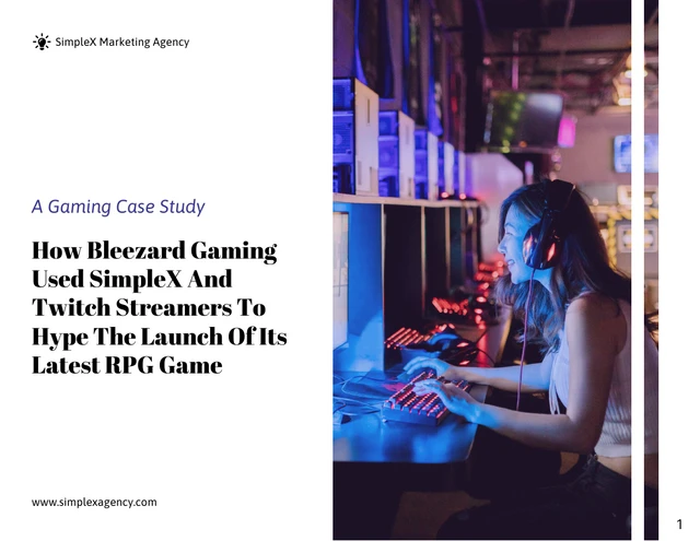Modern Video GameMarketing Case Study Template - Page 1