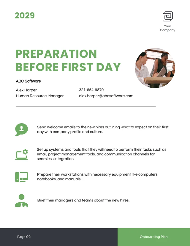 Simple White And Green Onboarding Plan - Page 2