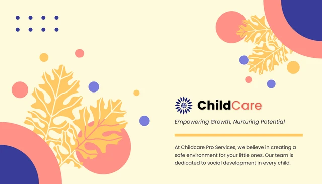 Modern Childcare Provider Card - Page 1