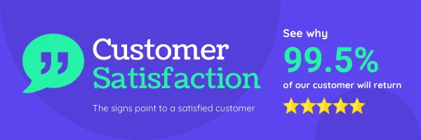 Purple Blue And Green Customer Satisfaction Review Banner