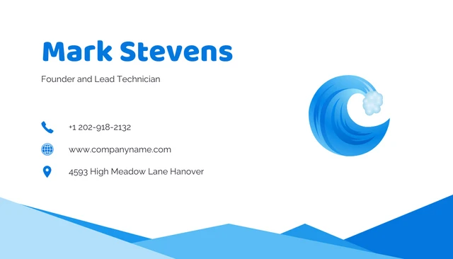 White And Blue Simple Geometric Pressure Washing Business Card - Page 2