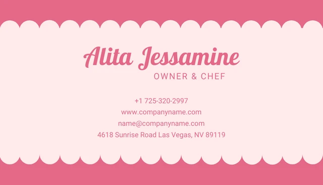 Dark Pink Cute Bakery Store Business Card - Page 2