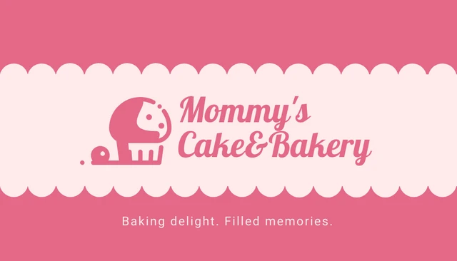 Dark Pink Cute Bakery Store Business Card - page 1