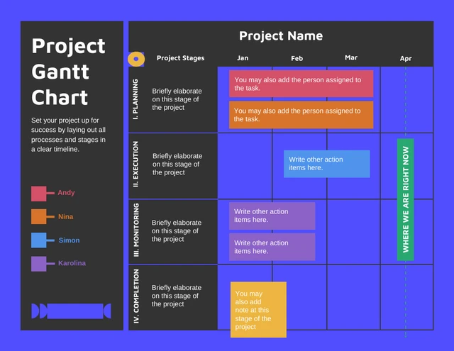 Einfache Projekt-Gantt-Diagramm-Vorlage