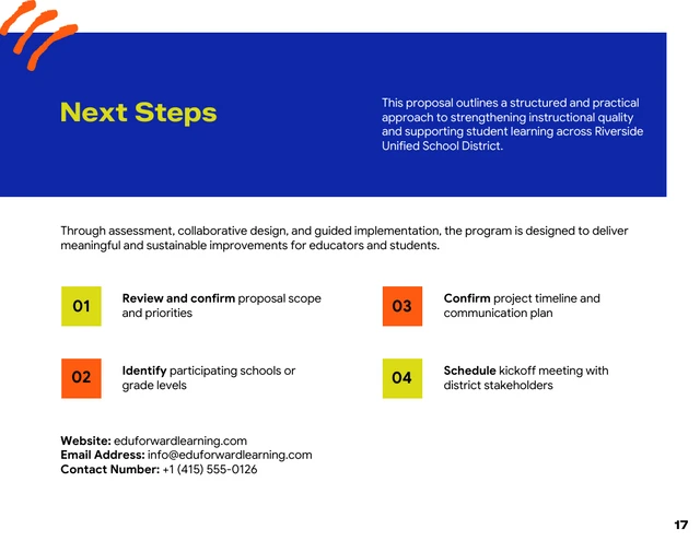 Education Program Improvement Proposal Template - Pagina 17