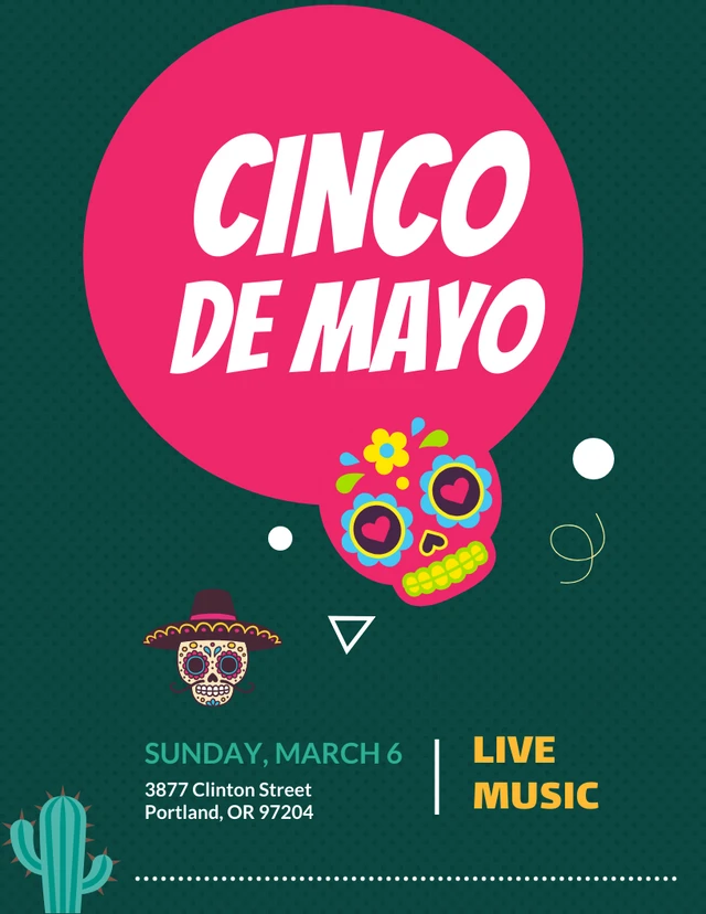 Green Cinco De Mayo Festival Music Poster Template