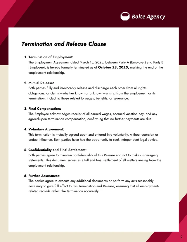 Release Of Memorandum of Contract Template - صفحة 2