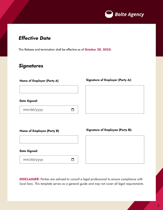 Release Of Memorandum of Contract Template - صفحة 3