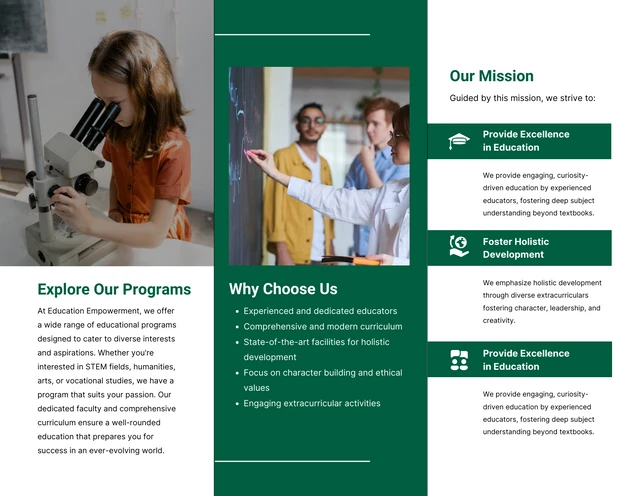 White Green Education Brochure - page 2