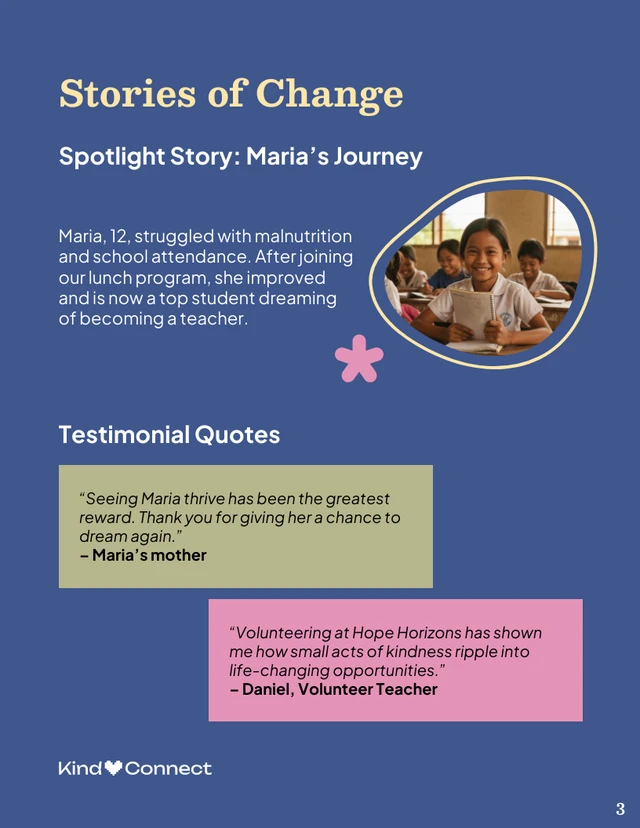 Nonprofit Organization Performance and Impact Report - page 3