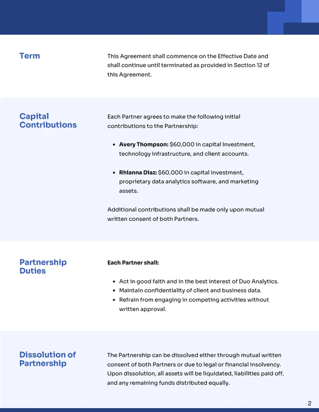 Partnership Agreement Template - Página 2
