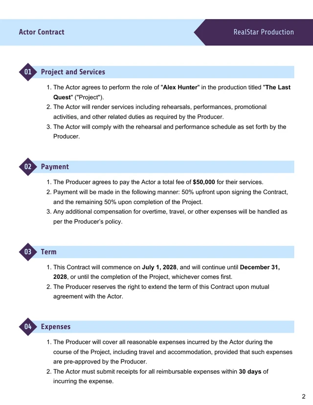 Actor Contract Template - Página 2