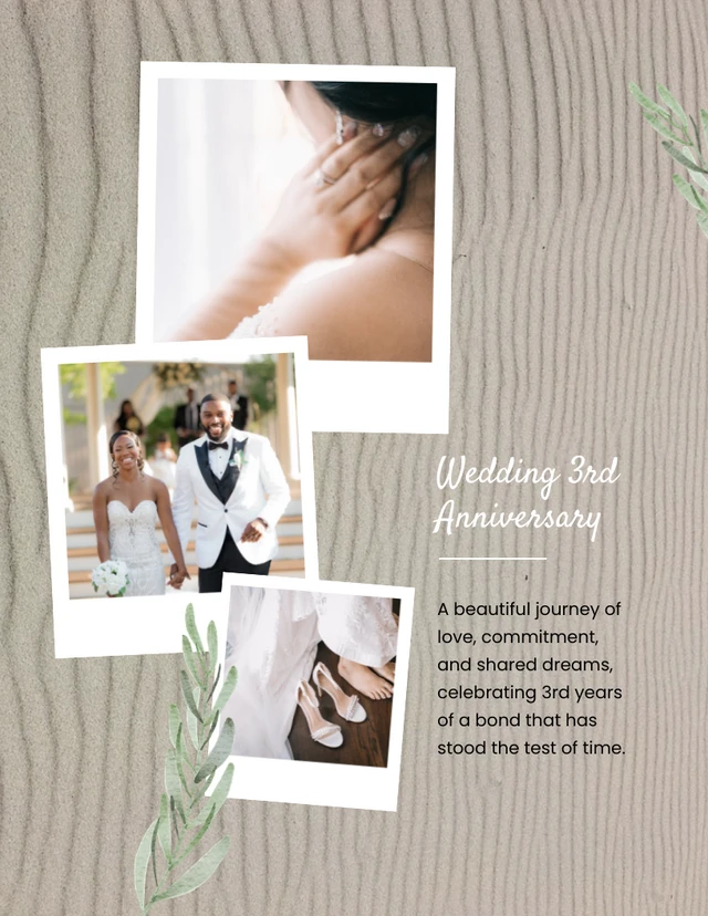 Grey And White Wedding Anniversary Love Collages Template
