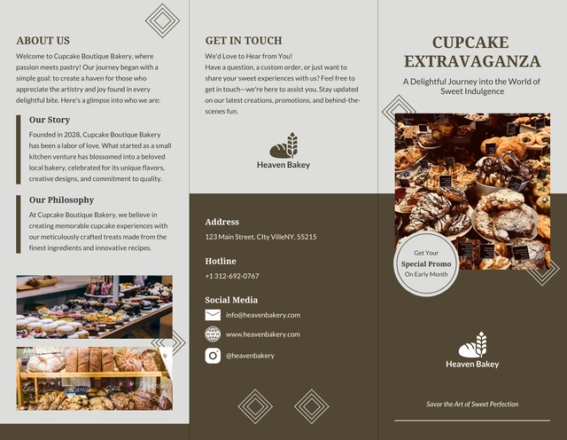 Cupcake Boutique Bakery Brochure - Page 1