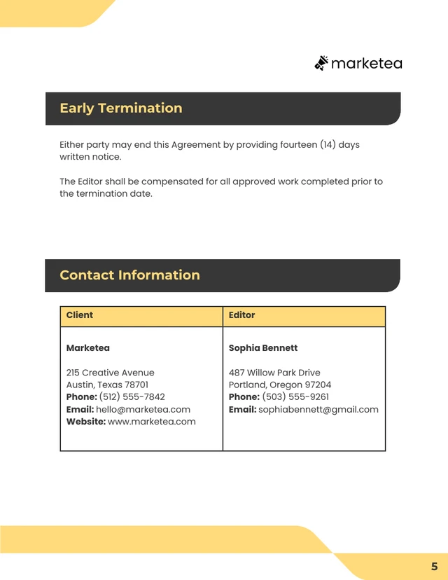 Freelance Editor Contract Template - Página 5