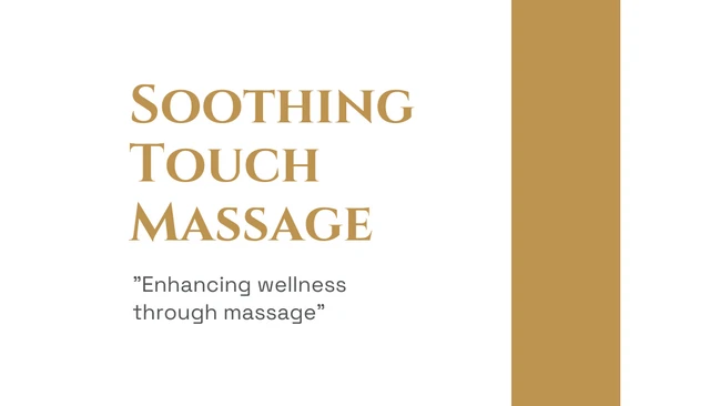 Brown White Minimalist Massage Therapist Business Card - Page 1