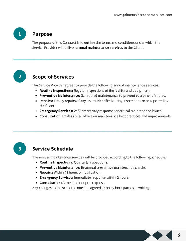 Annual Maintenance Contract Template - Pagina 2