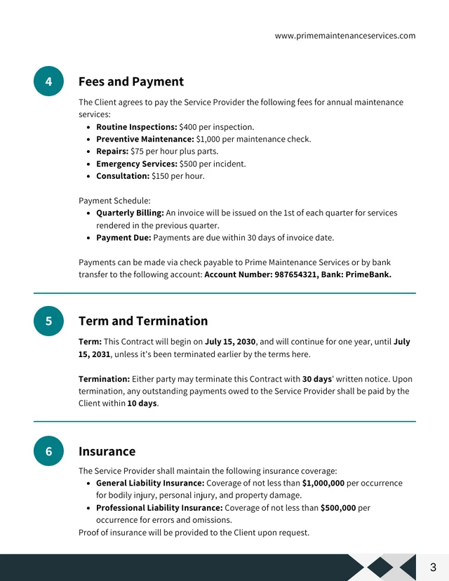 Annual Maintenance Contract Template - Seite 3