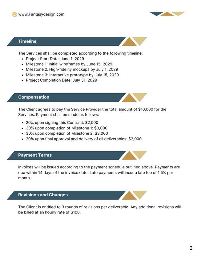 UI Design Contract Template - Página 2