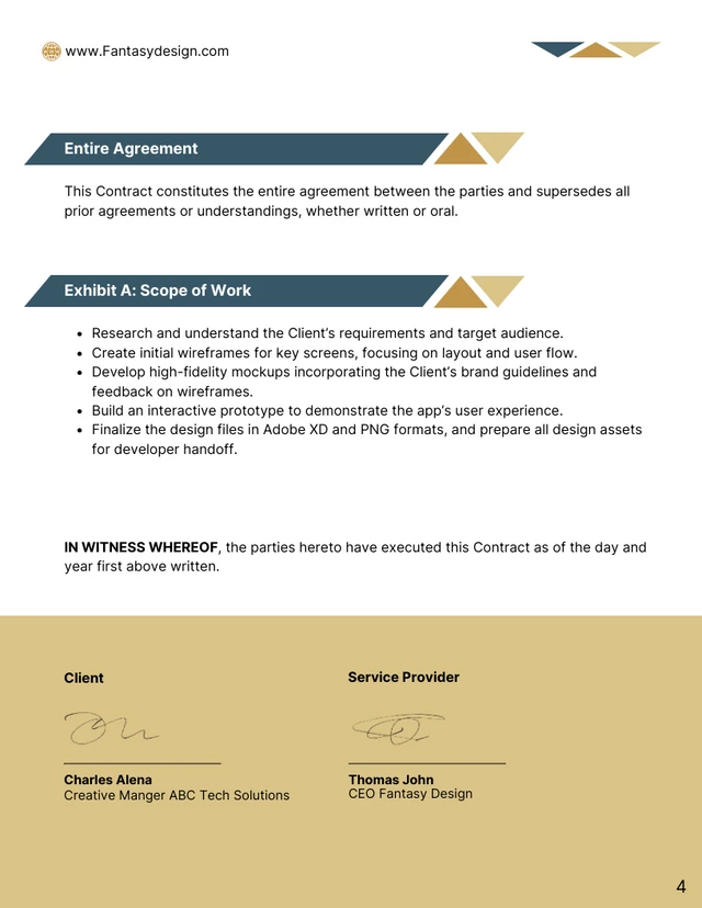 UI Design Contract Template - Seite 4