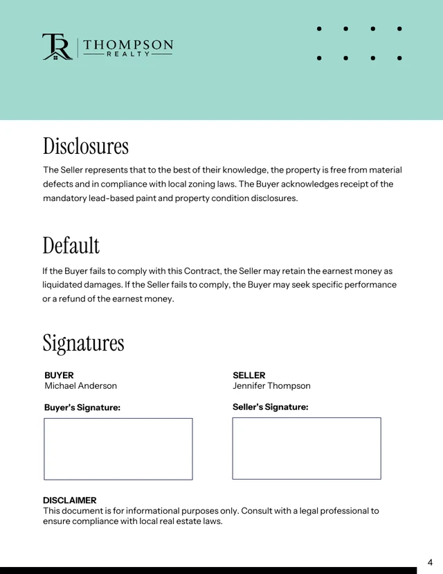 Real Estate Sales Contract Template - صفحة 4
