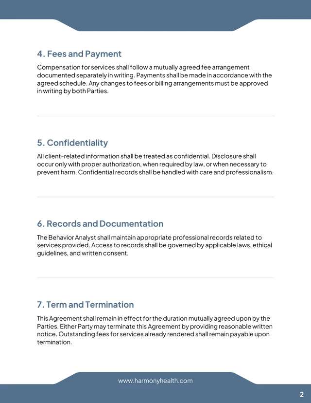 BCBA Contract Template - Página 2