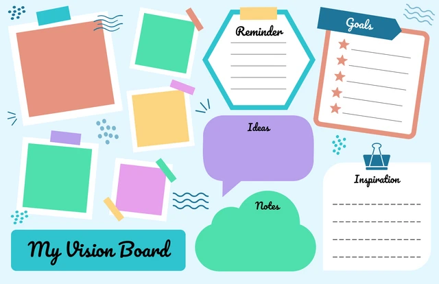 Blank Colorful Goals Vision Board template