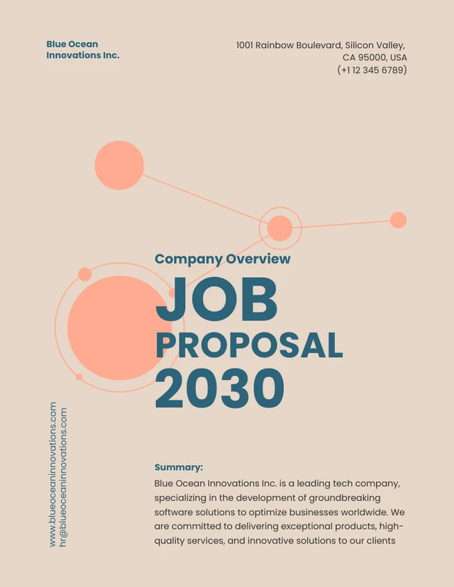 Orange And Blue Dot Simple Job Proposal - Page 1