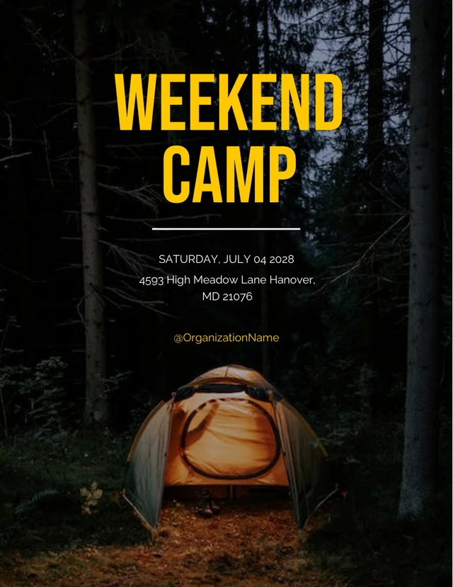 Minimalist Weekend Camp Poster Template