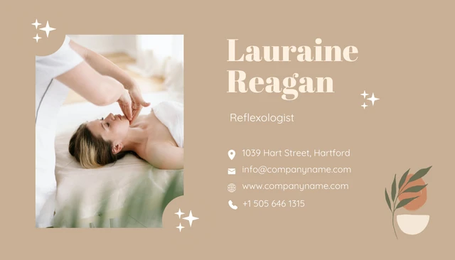 Brown and Cream Massage Therapist Business Card - Seite 2