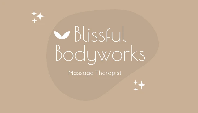Brown and Cream Massage Therapist Business Card - Seite 1