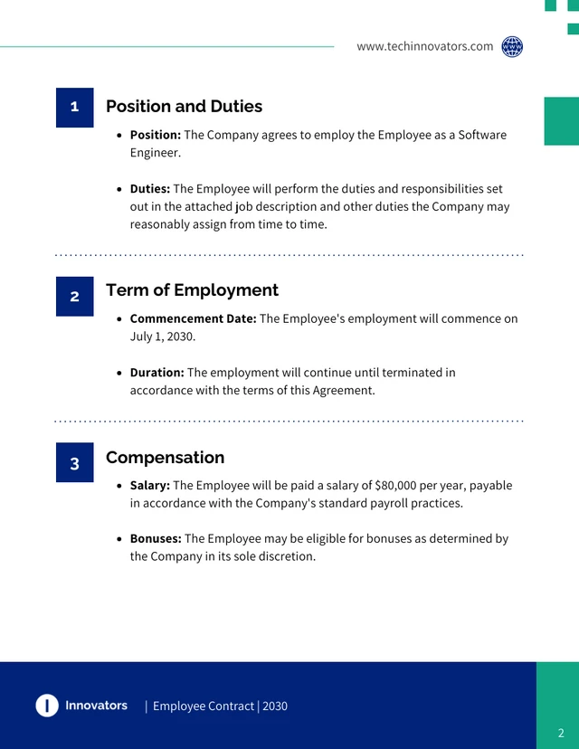 Employee Contract Template - Page 2