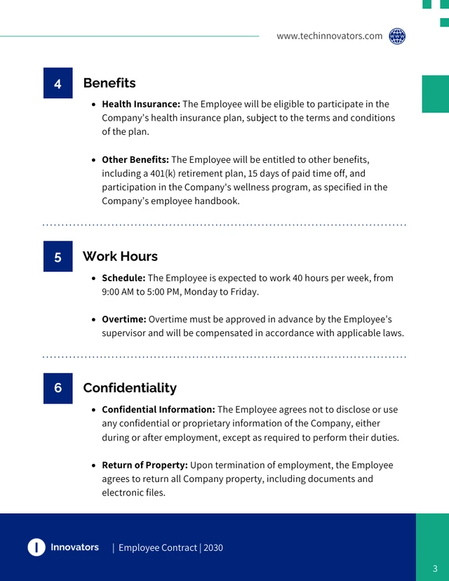 Employee Contract Template - page 3