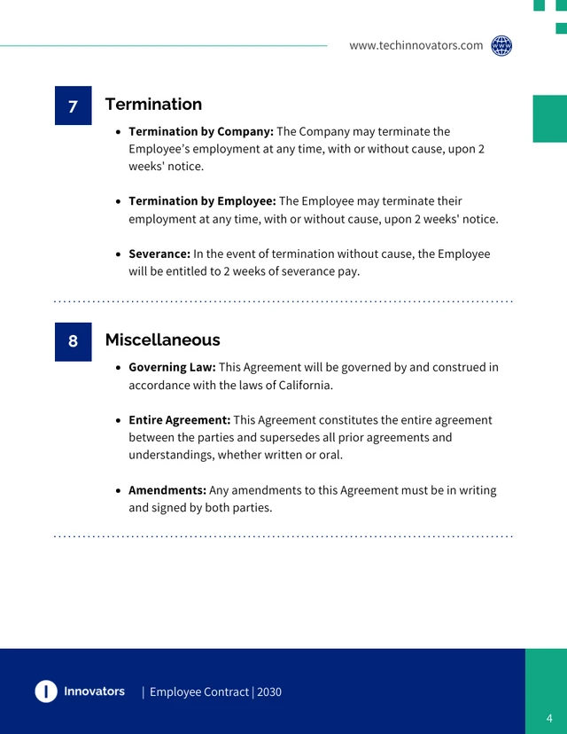 Employee Contract Template - page 4