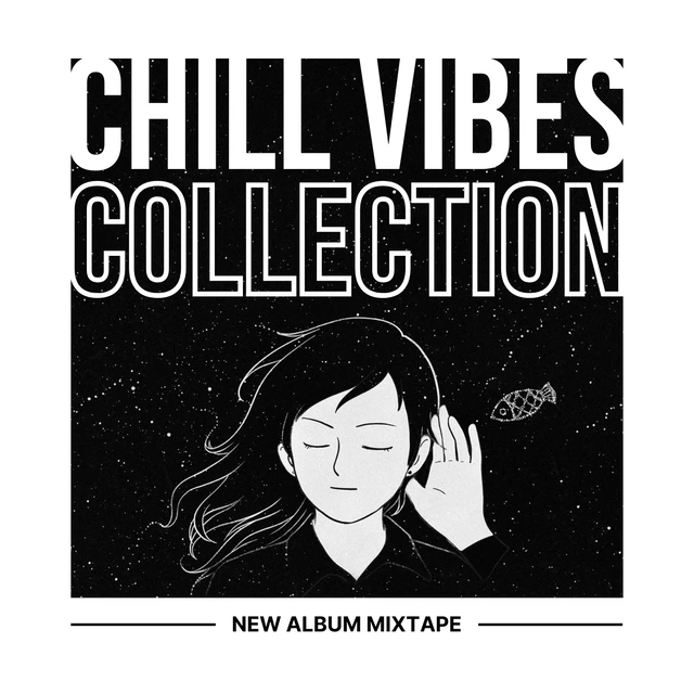 Modèle de couverture d'album mixtape illustration noir et blanc