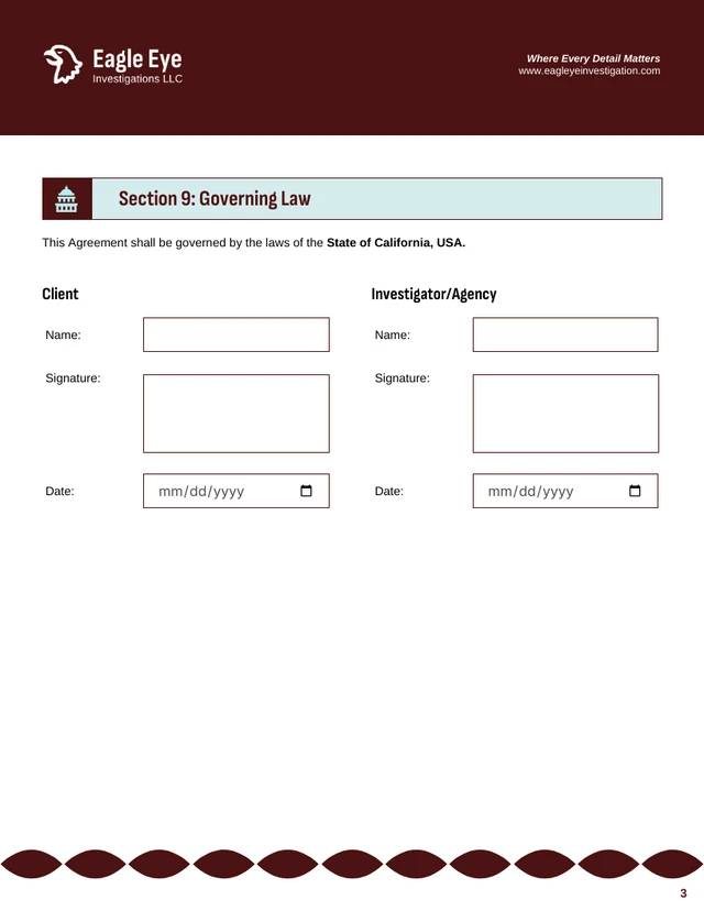 Private Investigator Contract Template - صفحة 3