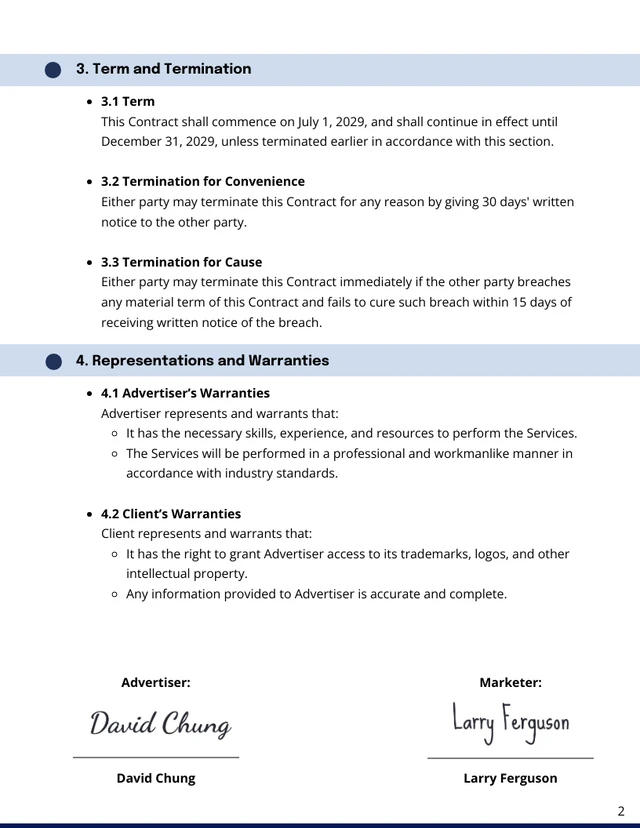 Advertising Contract Template - Seite 2