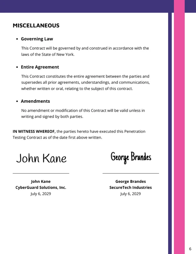 Penetration Testing Contract Template - Pagina 6