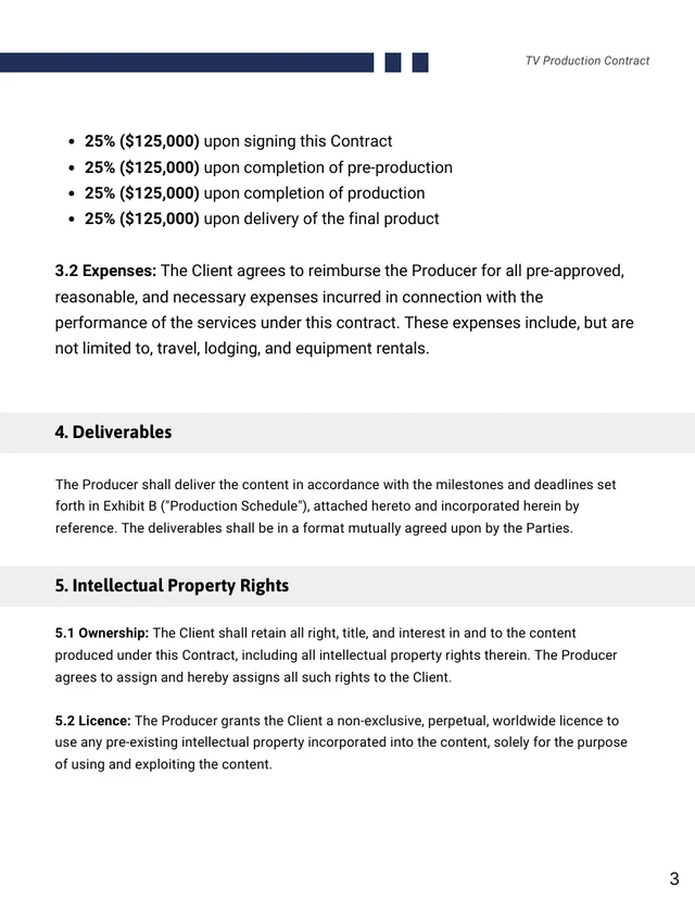 TV Production Contract Template - Página 3