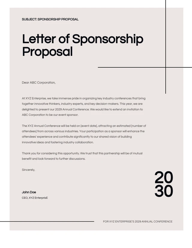 Cream And Black Minimalist Sponsorship Proposal - Page 2