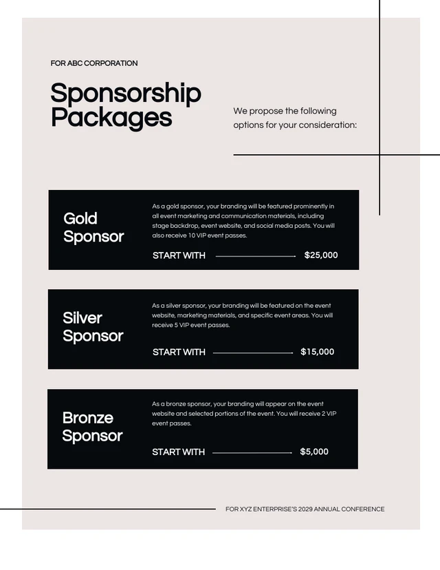 Cream And Black Minimalist Sponsorship Proposal - Page 5