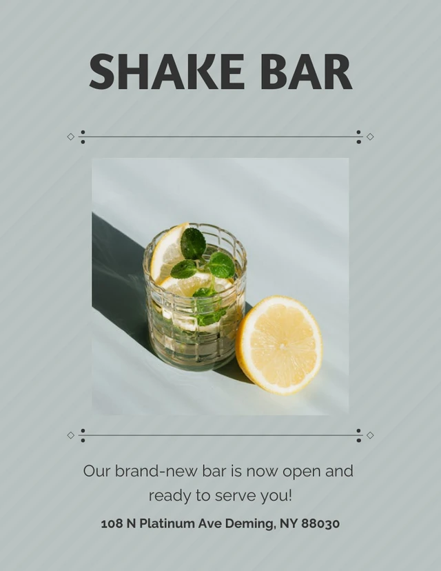 Promoção de prata Novo pôster de bar com modelo de imagem de bebidas