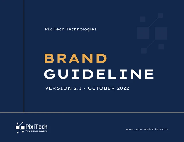 Dark Blue and Orange Tech Brand Guideline Presentation - page 1
