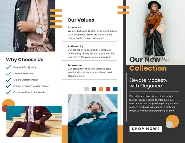 Fun Colourful Fashion Product Tri-fold Brochure - Page 2