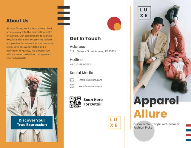 Fun Colourful Fashion Product Tri-fold Brochure - Page 1