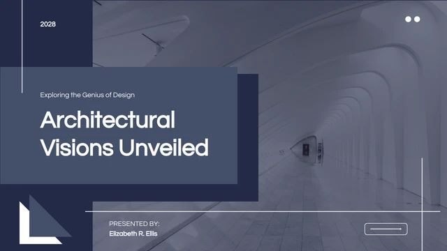 Navy Teal Minimalist Modern Architect Presentation - Page 1